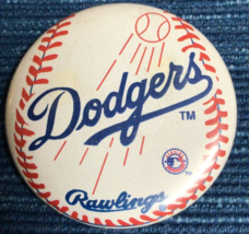 Dodgers Rawlings Button Pin Vtg 90&#39;s Original MLB Baseball 2&quot; Ball Pinback 884A - £11.37 GBP