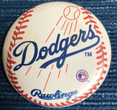 Dodgers Rawlings Button Pin Vtg 90&#39;s Original MLB Baseball 2&quot; Ball Pinback 884A - £10.80 GBP