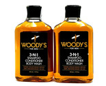 Woody&#39;s For Men 3-IN-1 Shampoo, Conditioner &amp; Body Wash 12 oz-2 Pack - £27.84 GBP