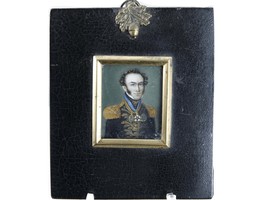 c1800 Portrait Miniature of Prussian Officer in Original frame - £1,137.58 GBP