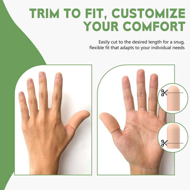 Gel Finger Cots for Thumbs, 10 Pcs Silicone Finger Caps, Rubber Finger Protector Item image 3