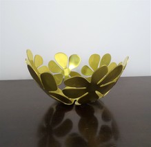 IKEA Stockholm Monika Mulder Design 8&quot; Daisy Floral Decorative Bowl Gold Brass - £14.24 GBP