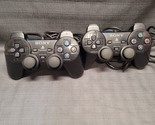 Lot of 2x Official Sony PlayStation 2 PS2 Controller Black SCPH-10010 OEM - $29.70