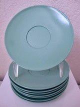 Vintage Sun Valley Melamine Saucers 5 3/4&quot; MCM Turquoise Green MelMac - £9.42 GBP