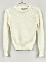 Vintage Andrew St John Uniquely  Knit Ivory Sweater 70s Wide Waistband P... - $51.68