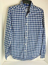 Old Navy Mens Sz S Shirt Button Up Long Sleeve Blue Plaid  - £7.29 GBP