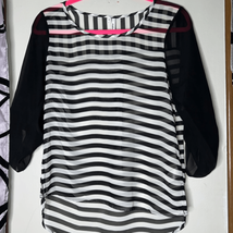 Black and white striped blouse semi sheer by Studio Y - £7.83 GBP