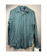 Lands&#39; End Mens Long Sleeve Shirt Green Blue Red Plaid Cotton Size Mediu... - $30.74 CAD