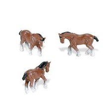 Doll House Shoppe 3 Toy Clydesdale Horse SL340922 Micro-Mini Game Pcs Miniature - £3.53 GBP