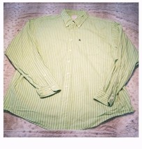 Brooks Brothers Lime Green and White Striped Button Down Size L - £20.50 GBP