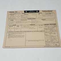 1946 Ford Eight Model 69A DeLuxe &amp; Super DeLuxe AEA Tune Up Chart-Hot Rod   - £11.42 GBP