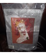 VINTAGE 1991 COUNTED CROSS STITCH MERRY CHRISTMAS SANTA 12&quot; X 17&quot; STOCKI... - £52.27 GBP