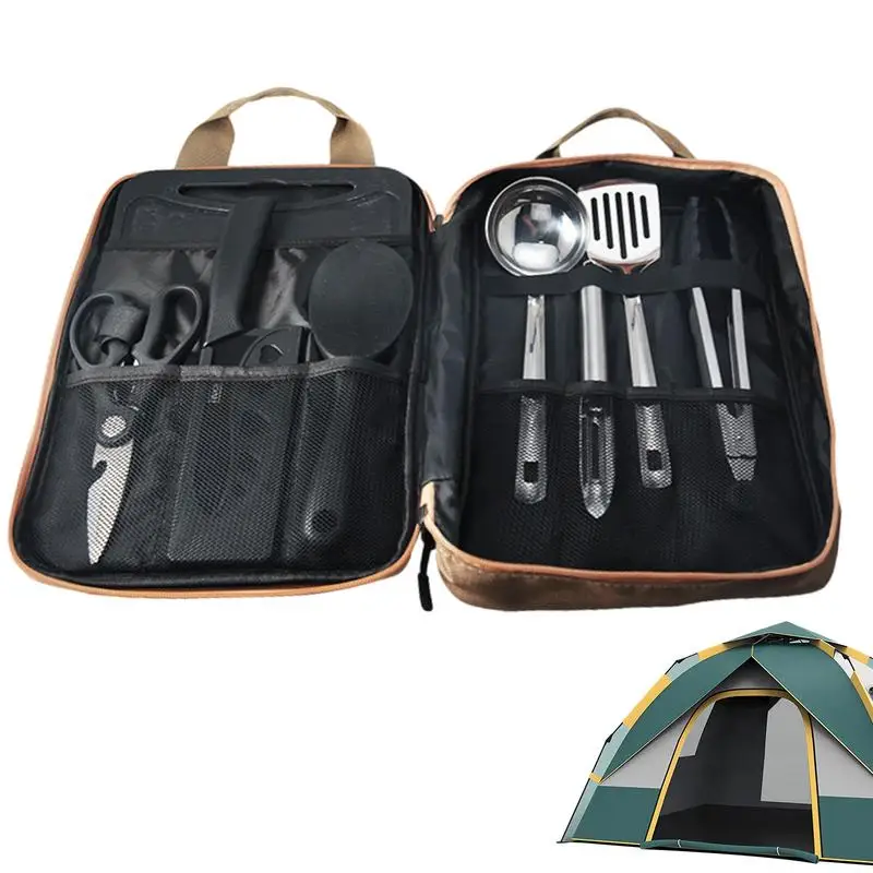 Camp Kitchen Set 8pcs Portable Kitchen Utensil Set Stainless Steel Camping Tool - £37.54 GBP+