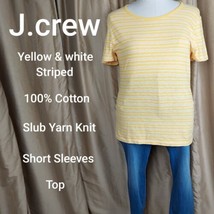 J.Crew Yellow And White Crew Neckline Knit Top Size XL - £12.54 GBP