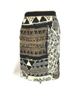 Dorothy Schoelen Tribal Pattern Skirt Art To Wear Brown Artsy Women&#39;s Si... - £23.29 GBP