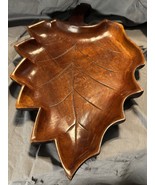 Vintage Genuine Mahogany Leaf Tray Handmade in Haiti Carved Bowl Tray Craft - €55,75 EUR