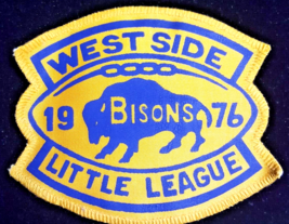 WEST SIDE BISONS 1976 LITTLE LEAGUE BASEBALL Patch - $19.80