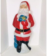 Vintage General Foam Plastics 33” Santa W/ Blue Gift  Bag Blow Mold Ligh... - $163.35