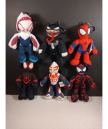 Marvel Spiderman Complete Set of 6 Super Hero Venom 6” Plush Keychain Pu... - $49.45