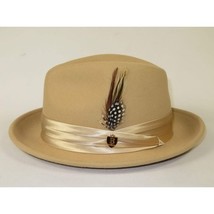 Men Bruno Capelo Dress Hat Australian Wool Crushable Fedora Giovani Un135 Tan image 6