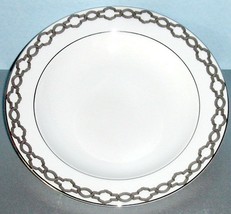 Monique Lhuillier Waterford Embrace Rim Soup Bowl 9&quot; Platinum Links New - $27.50