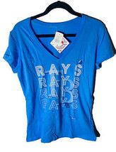 Majestic Athletic Women&#39;s Tampa Bay Rays Game Defining T-Shirt LARGE BLUE - £14.23 GBP