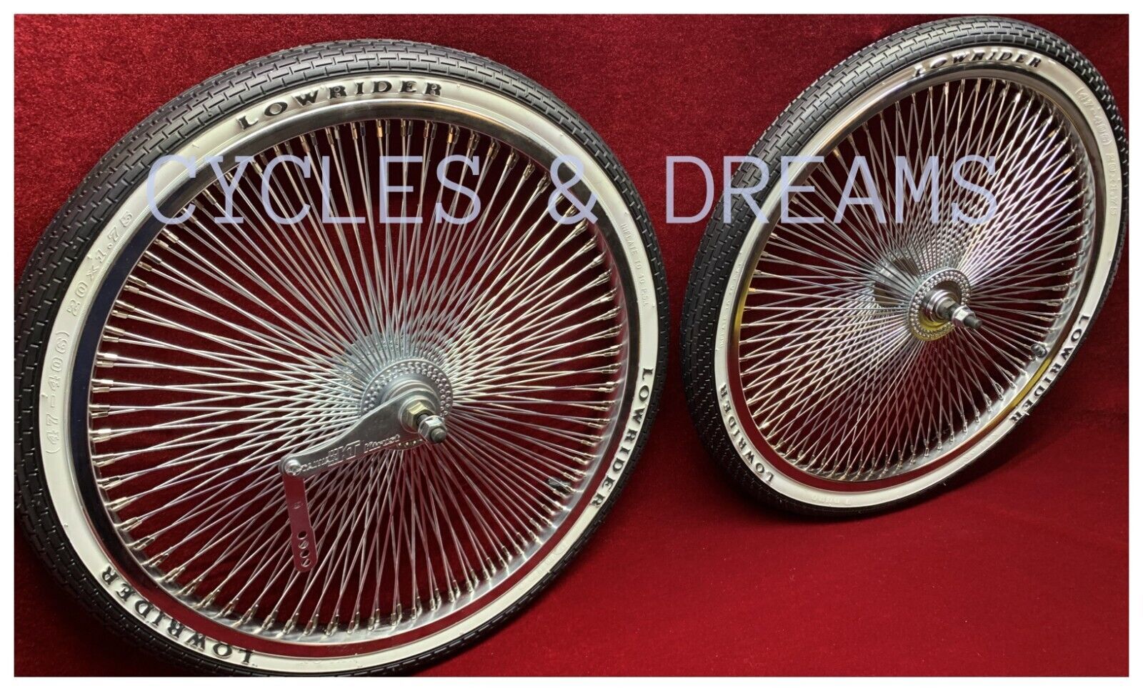 Set Ruote In Acciaio Cromato 20 Pollici Per Bici Lowrider Cruiser, Con 140 Raggi Viola, Freno Contropedale