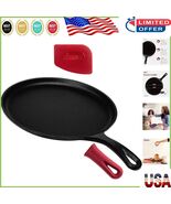Multipurpose 10.5&quot; Cast Iron Flat Skillet with Silicone Handle Cover - O... - $886.04 MXN