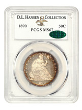 1890 50c PCGS/CAC MS67 ex: D.L. Hansen - £18,821.81 GBP