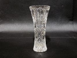 Crystal 6&quot; Bud Vase By LENOX Diamond And Pinwheel Pattern, Notched Rim - MINT - £14.53 GBP