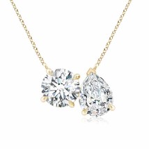 ANGARA Lab-Grown Diamond Two-Stone Pendant Necklace in 14k Gold (Carat-3Ct.tw) - £4,147.69 GBP