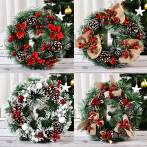 Christmas Artificial Pinecone Red Berries Wreath Front Door Window Decor... - $191.76 MXN+