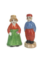 Dutch Boy &amp; Girl Salt &amp; Pepper Shakers Vintage 1930s Luster Ware Japan B11 - $20.51 CAD