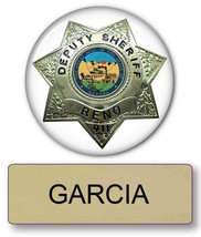 RENO 911 Officer GARCIA pin Fastener Name Badge &amp; Deputy Button Halloween Costum - £14.08 GBP