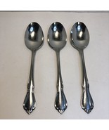 3 Place Oval Spoons Chateau Oneida Craft Deluxe Stainless Flatware 7&quot; - £15.56 GBP