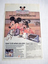 1987 Color Ad Nabisco Brands Oreos Mail Order for Mickey Mouse Club Memb... - $7.99