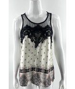 Maurices Tank Top Size Medium Pink Black Lace Floral Sleeveless Blouse W... - $15.84
