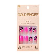 GOLDFINGER READY TO WEAR GLUE INCLUDED 24 LONG NAILS - #GD39 - $6.99
