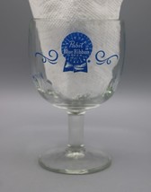 Vtg Pabst Blue Ribbon Beer Stemmed Thumbprint Goblet Heavy Glass 6&quot; Tall... - $9.89