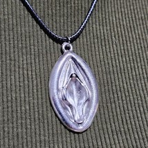 Vagina Vulva Pendant Necklace Erotic Lady Garden Amulet Love Jewellery 20&quot; Cord - £6.63 GBP