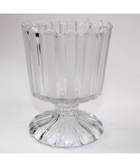 Vintage Glass Bowl Dish Candy Candle Holder With Stripes Rare Glass Cand... - $10.69