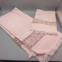 Vintage Cannon Monticello Pink Sculpted Bath And Hand Towel Lot 2 MCM - €14,44 EUR