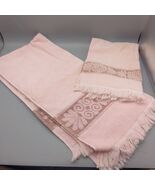 Vintage Cannon Monticello Pink Sculpted Bath And Hand Towel Lot 2 MCM - €14,44 EUR