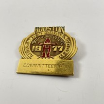 Houston Livestock Show &amp; Rodeo Pin 1977 Committeeman Youth Agricultural Vtg - £24.95 GBP