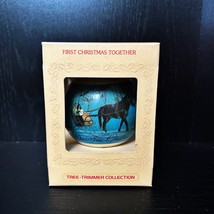 1980 Hallmark &quot;Our First Christmas Together&quot; Carriage Glass Ball Ornament VTG - £19.77 GBP