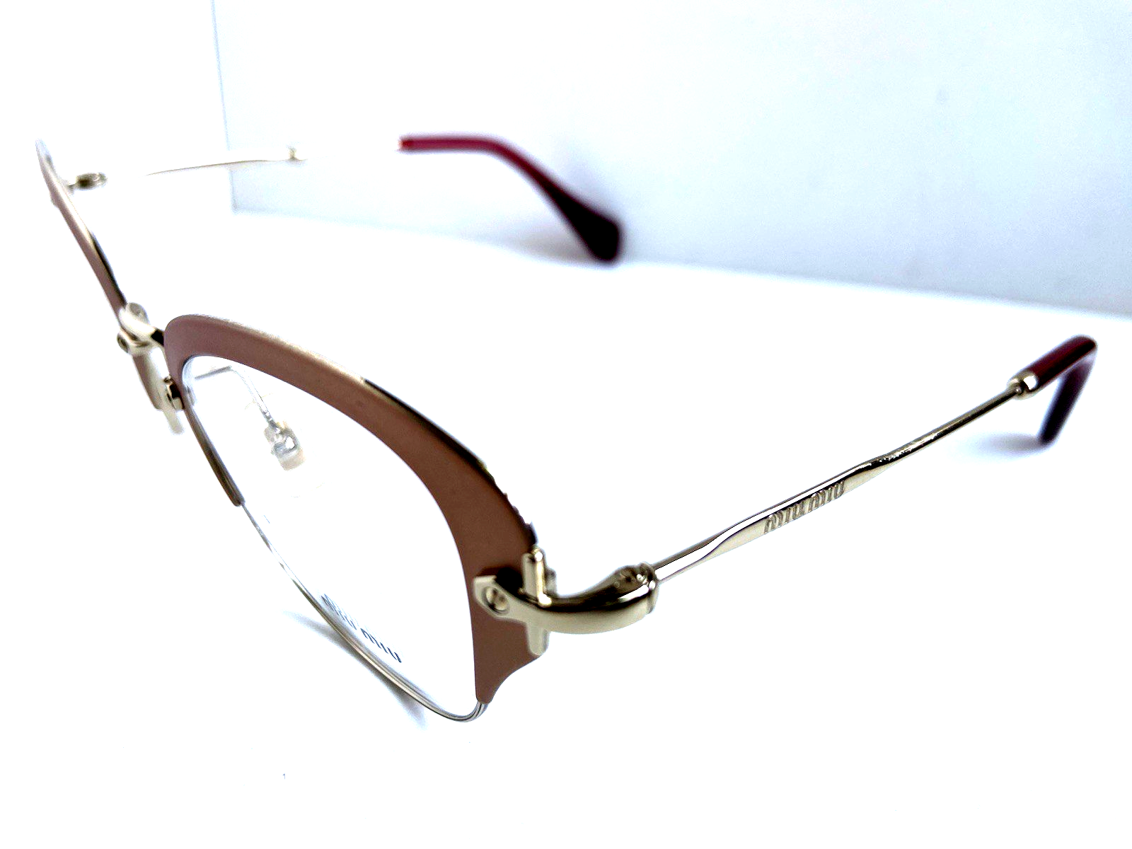 New Miu Miu VMU 3O50  50mm Gold Cat Eye Oversized Women's Eyeglasses Frame Item image 6