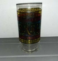 Vintage 1970s Arby&#39;s Restaurant Stained Glass Multi-Color Glass Cup 12 o... - $8.79