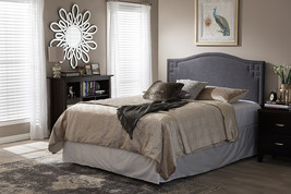 Sadie Dark Gray Fabric Upholstered Queen Size Headboard - $2,759.33 MXN