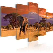 Tiptophomedecor Stretched Canvas Animal Art - Africa: Elephants - Stretched &amp; Fr - £70.78 GBP+