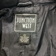 Junction West RN#92608 Women's Black Leather Buttons Jacket Size Large image 4